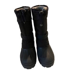 LL Bean Kids Snow Boots Black/purple Winter Cold Weather Insulated Buckle‎